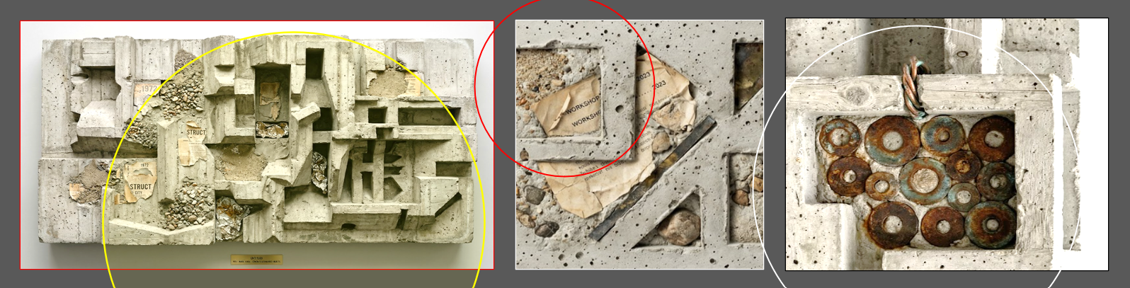 A képeket AI-jal generáltuk. metaFIZIKA BETONBÓL - WORKSHOP