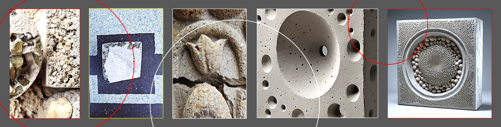 A képeket AI-jal generáltuk. metaFIZIKA BETONBÓL - WORKSHOP