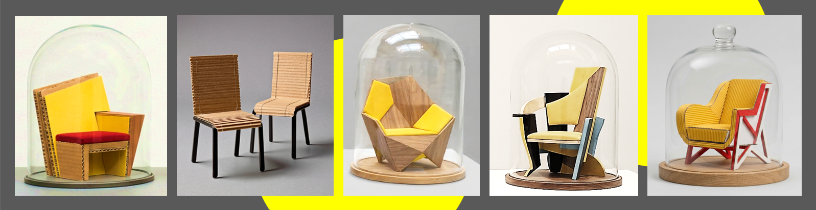 A képeket AI-jal generátuk. Különböző színű és anyagú makettszékek