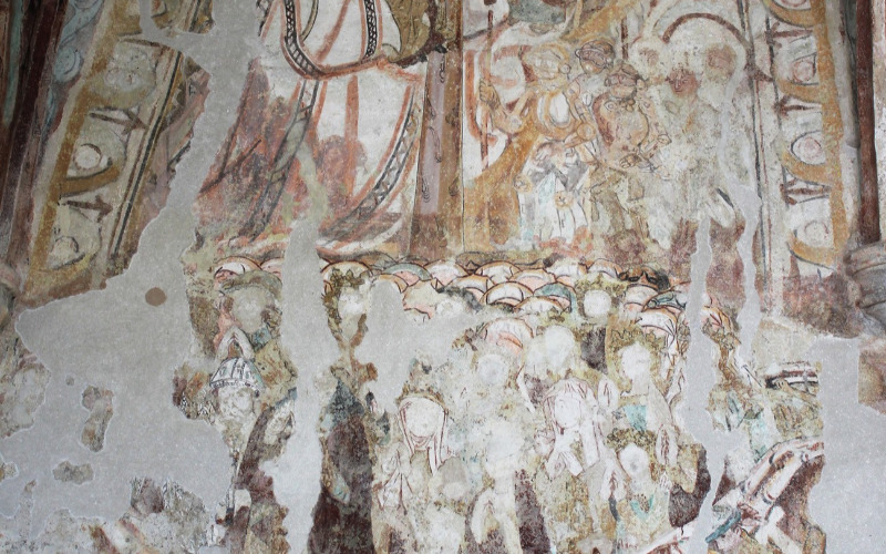 Székelydálya, református templom, Szent Orsolya és a tizenegyezer szűz vértanúsága, 2014. Fotó: Kónya Anna