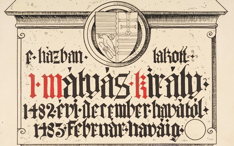 Sopron, Storno-ház: emléktábla (MÉM MDK, Műemlékvédelmi Dokumentációs Központ, Tervtár, ltsz. R 16680)