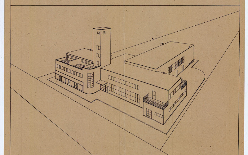 Major Máté A diósgyőri vasgyári munkások Szabó Ervin Munkásházának terve, 1934. január