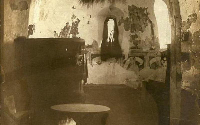 Éber László: A templom szentélye a falképek feltárása előtt, 1908. MÉM MDK, Fotótár, ltsz. 33.451P