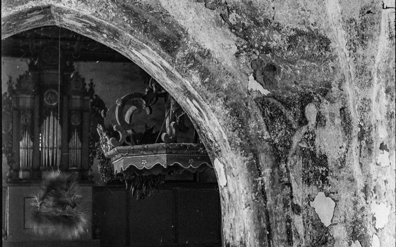 Éber László: A diadalív északi fele és a hajó kelet felől, 1908. MÉM MDK, Fotótár, ltsz. 10.334N