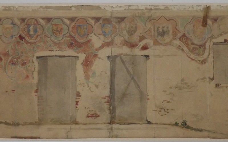 Vajdahunyad, vár_Mátyás-loggia címerei_Gróh István_1904_ltsz. FM 603
