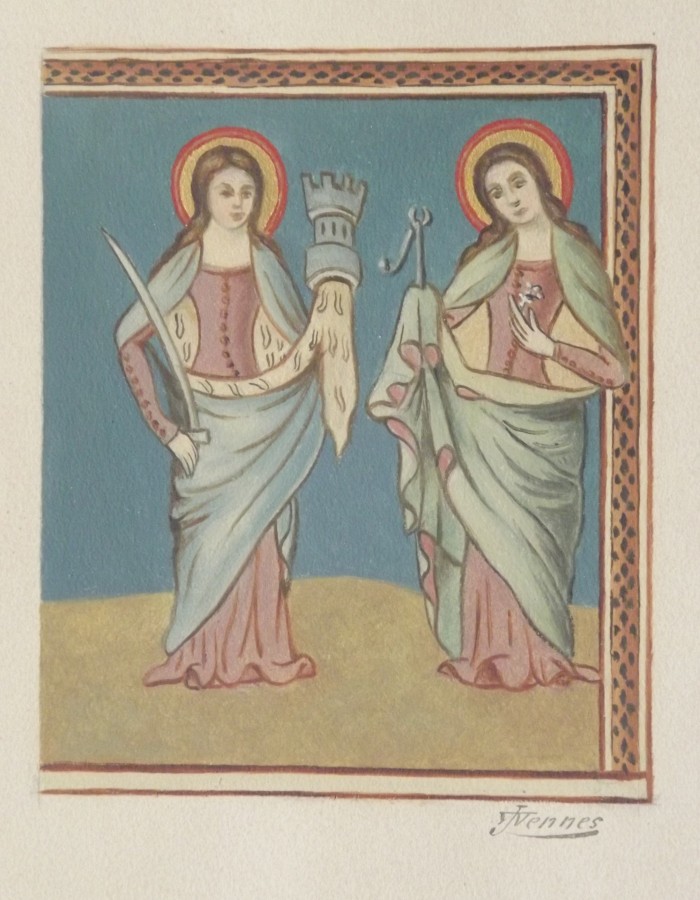 Zselíz, római katolikus templom_Szent Borbála és Szent Apollónia_Wennes János_1890_ltsz. FM 655
