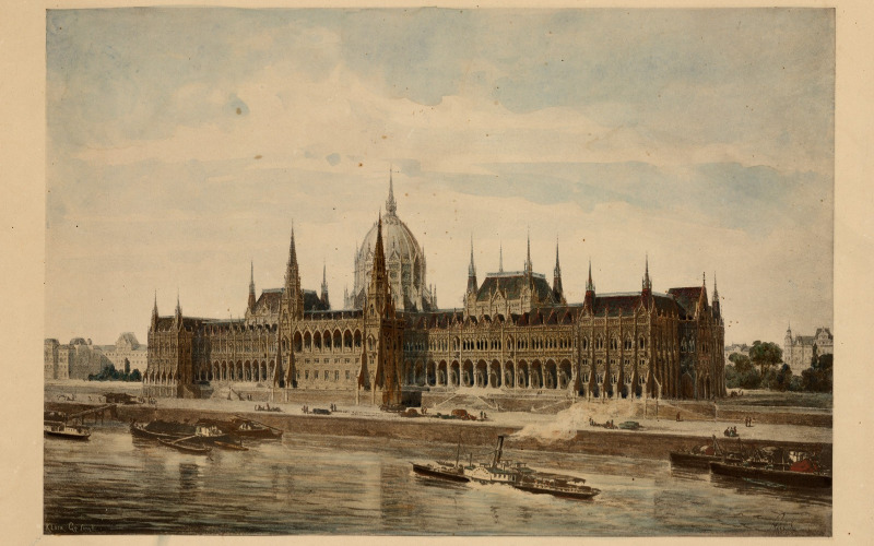 Budapest, Országház, 1884. MÉM MDK, Tervtár ltsz. R 10974.