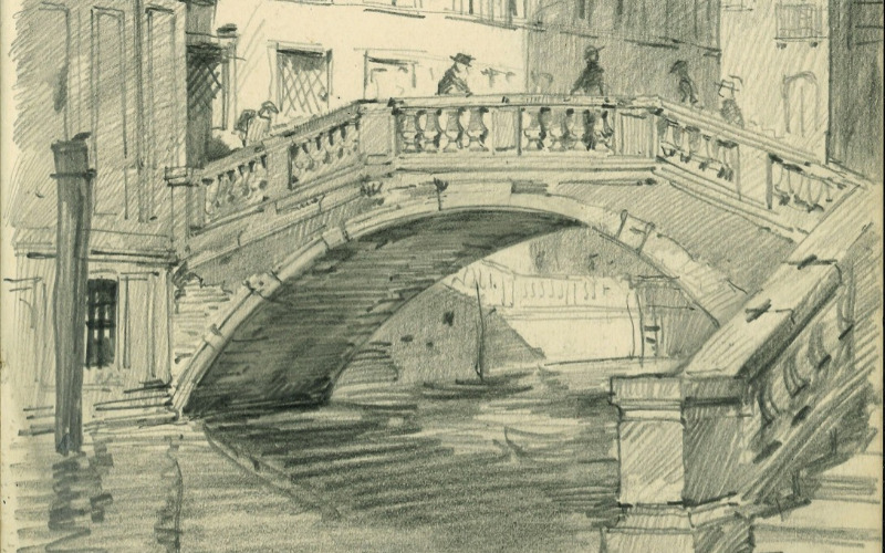 Velence, Ponte di Canonica. Möller Károly, 1923. MÉM MDK Tudományos Irattár, Lymbus, ltsz. K 1787
