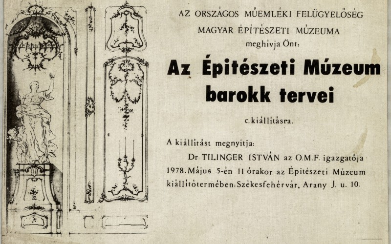 Az 1978-ban rendezett, a barokk terveket bemutató kiállításon természetesen a Pacassi-tervrajzok is szerepeltek. Kép: MÉM MDK Múzeumi Osztály