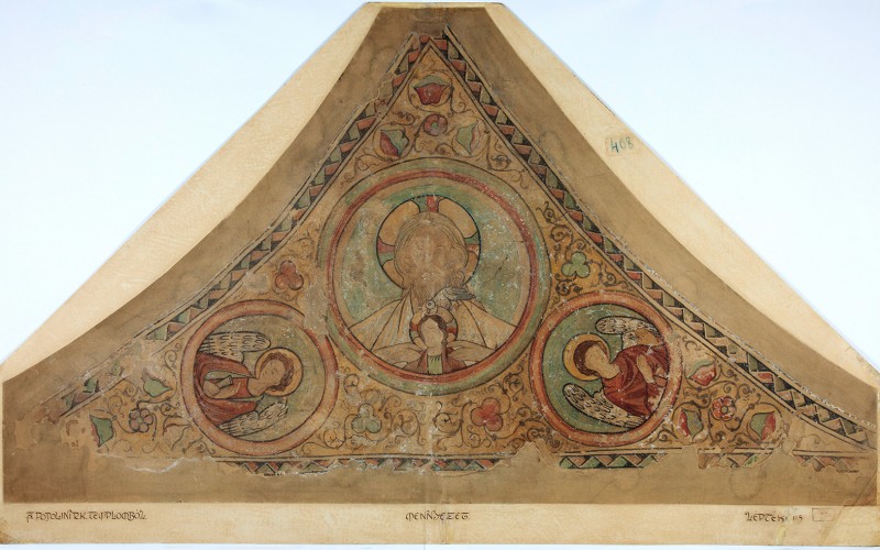 Tary Lajos: Podolin, r. k. templom, Szentháromság angyalokkal, 1911. Tervtár, ltsz. FM 503