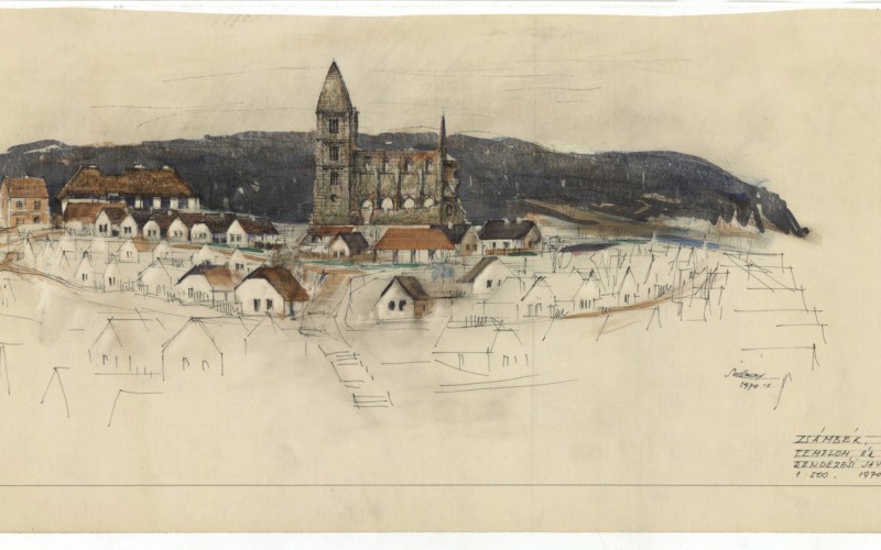 Sedlmayr János: Zsámbék, 1970. Tervtár, ltsz. R 30526 