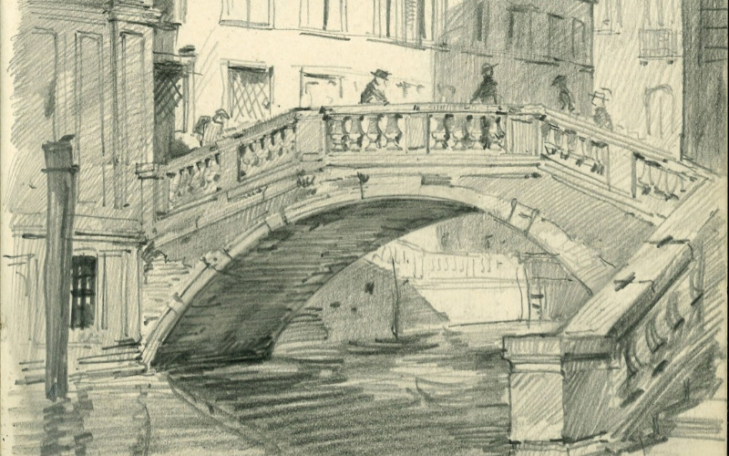 Möller Károly: Velence, Ponte di Canonica, 1923. Tudományos Irattár, Lymbus ltsz. K 1787
