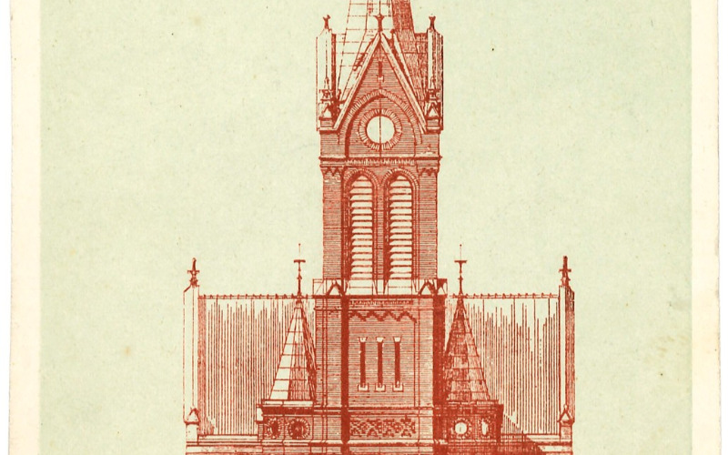 A mátyásföldi Szent József plébániatemplom homlokzati terve. Weninger Ferenc, 1904