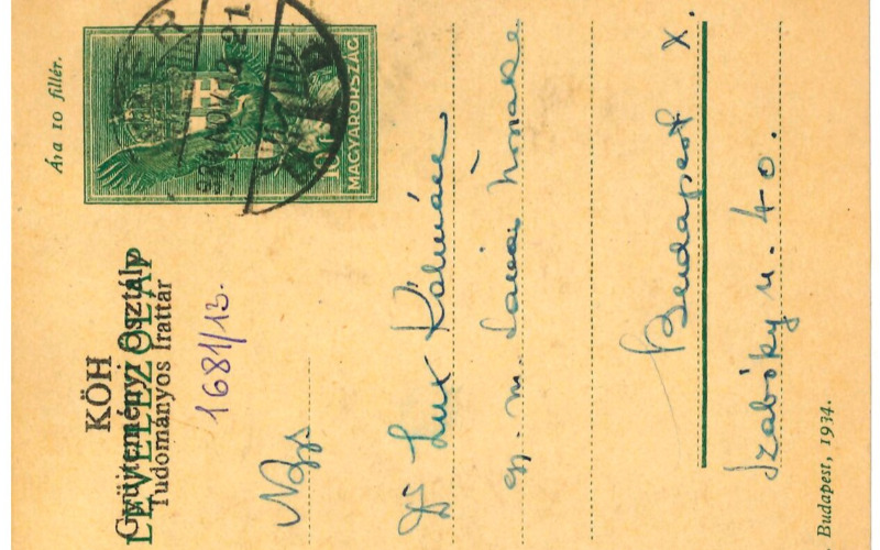 Csemegi József Lux Kálmánnak írott jelentése az egri ásatásokról, 1934. MÉM MDK Tudományos Irattár, Lymbus, ltsz. 1681/13. 