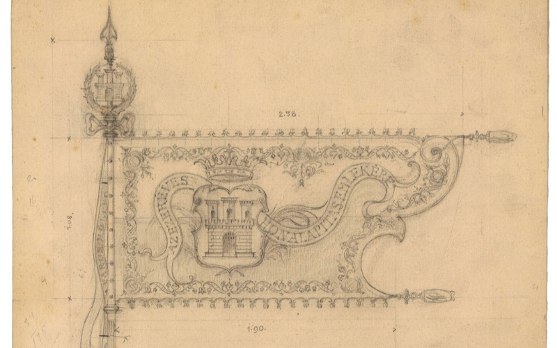 Kolozsvár, városi zászló. MÉM MDK Múzeumi Osztály, ltsz. 69.021.121 