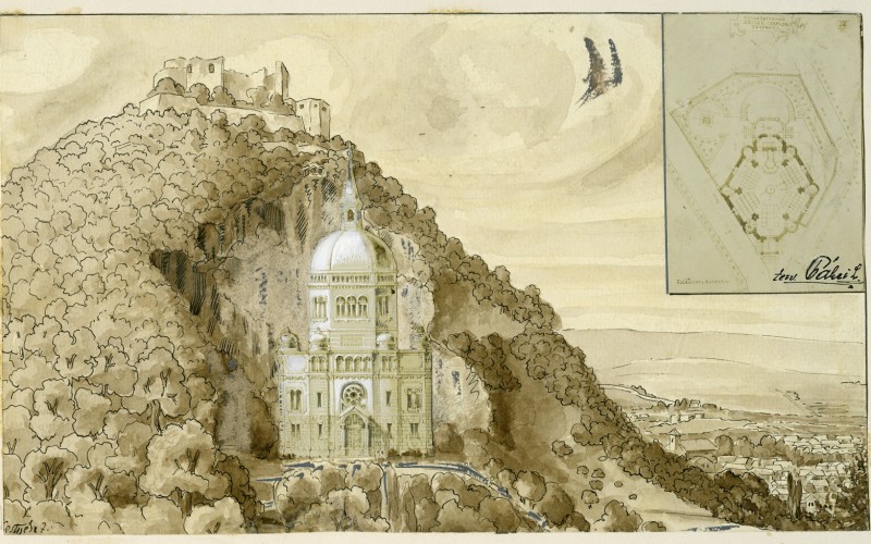 Déva, Dávid Ferenc emléktemplom, 1913. MÉM MDK Tervtár, ltsz. 12014.08