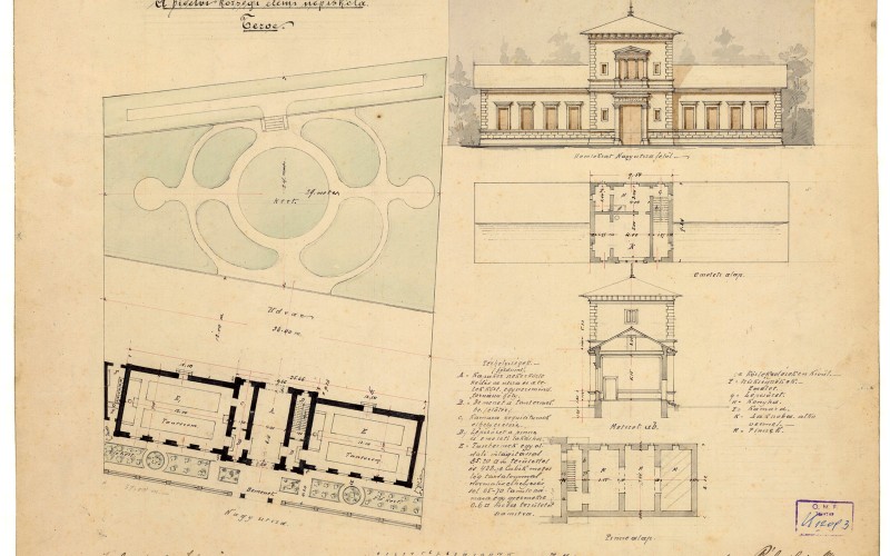 Kolozsvár, elemi népiskola, 1883. MÉM MDK Tervtár, ltsz. K 12093