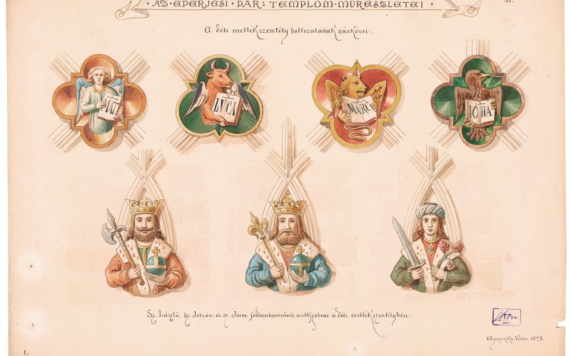 Eperjes, r. k. templom, konzolok és zárókövek (Tervtár, ltsz. K 2122)