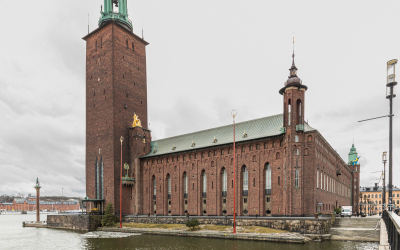A stockholmi városháza. Tervezte: Ragnar Östberg. Épült: 1911-1923. Fotó: Nyirkos Zsófia, MÉM MDK