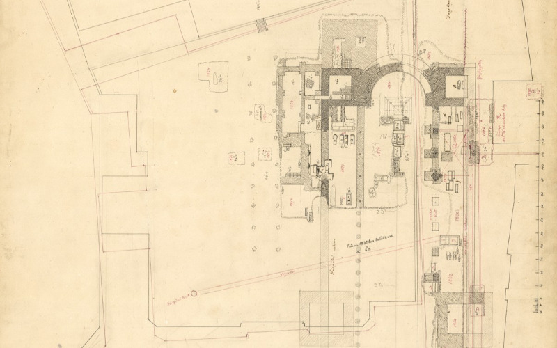 Székesfehérvár, Koronázó Bazilika ásatási eredményei: 1835, 1848, 1862, 1874 és 1882 évekből. MÉM MDK Tervtár, ltsz. R 7433