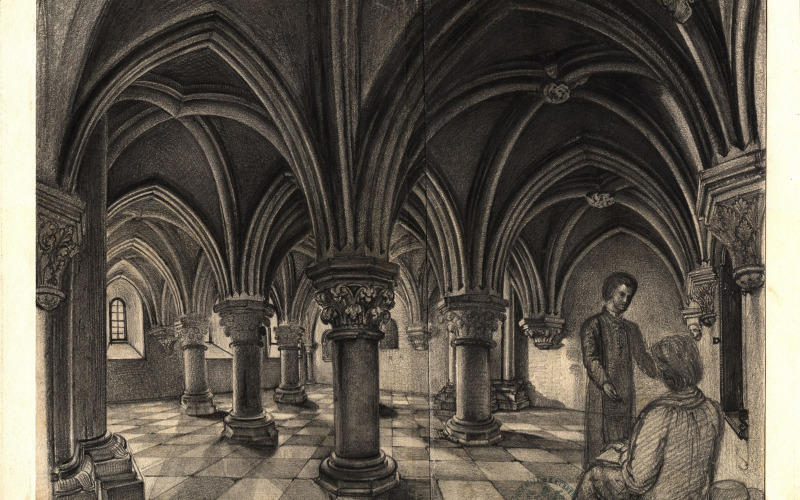 Robert Onderka: Pannonhalma, bencés apátsági templom, altemplom (MÉM MDK, Tervtár, ltsz. R 4303)