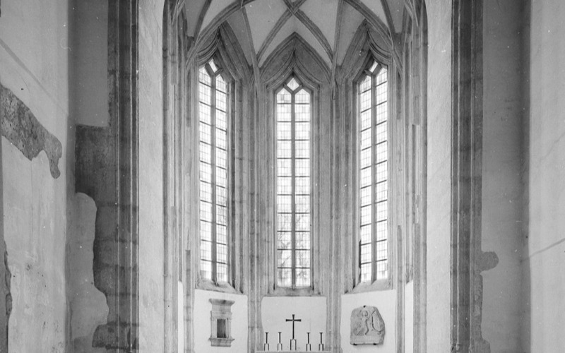 Siklósi vár, gótikus kápolna 1955-1957. MÉM MDK Fotótár, 052.437N (Dobos Lajos, 1960)