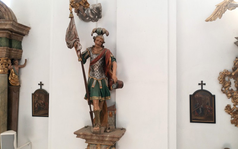 Szt. Flórián szobra (drónfotó F. Tóth Gábor)
