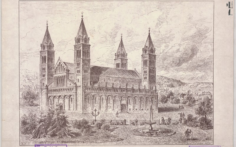 Irinyi Sándor: A pécsi székesegyház az 1880-as években. Tervtár, ltsz. R 4517