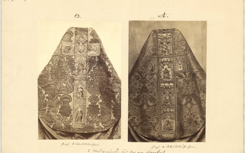 Két miseruha a nagyszebeni evangélikus templomból (MÉM MDK, Műemlékvédelmi Dokumentációs Osztály, Tervtár, ltsz. R 86481 – Rómer-hagyaték)