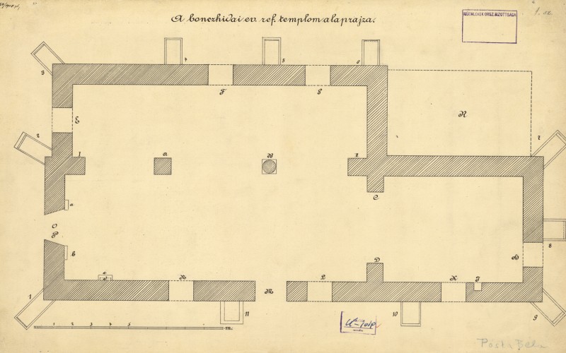 Pósta Béla: A bonchidai református templom. 1908. (MÉM MDK Tervtár, ltsz. K 1019)