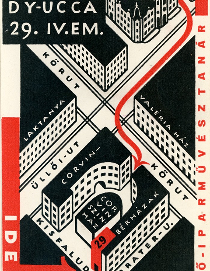 Kaesz Gyula: A költözésüket hírül adó szórólap, 1928 © Magyar Építészeti Múzeum és Műemlékvédelmi Dokumentációs Központ