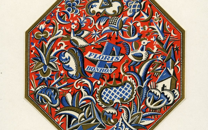 Kozma Lajos: Floris csomagolásterv. 1920 körül. MÉM MDK Múzeumi Osztály