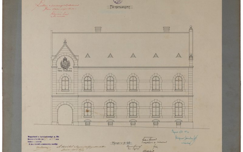 Déva, törvényszéki fogház főhomlokzata, 1905. MÉM MDK Múzeumi Gyűjtemény, ltsz. 73.29.230.