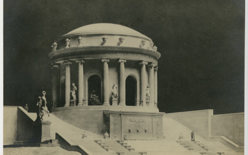 Erzsébet királyné-emlékmű, Várhegy oldalába készült terv, 1920, MÉM Múzeumi Gyűjtemény