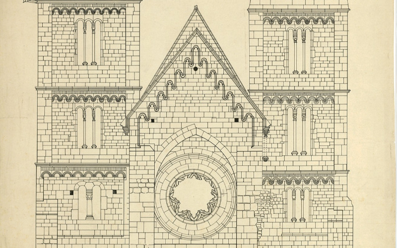 Möller manuáléja a Zsámbéki templomról. MÉM MDK Tervtár, ltsz. R 1735 (1889)
