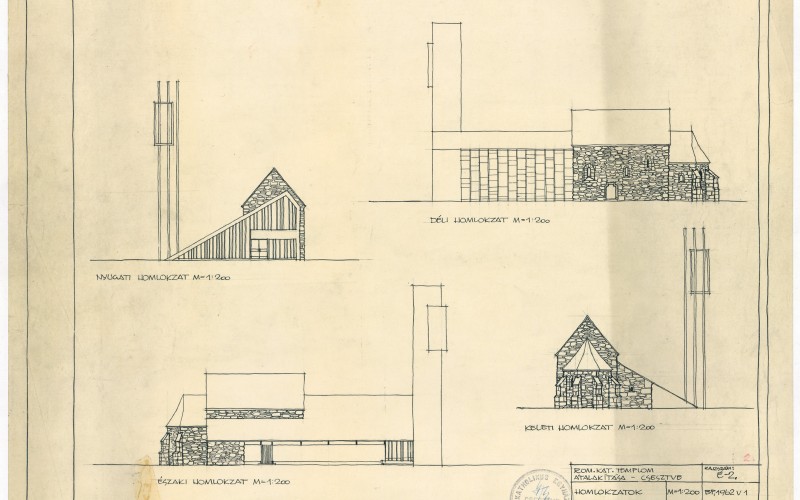 A csesztvei templom bővítésének terve. Kép: Csaba László archívuma, MÉM MDK