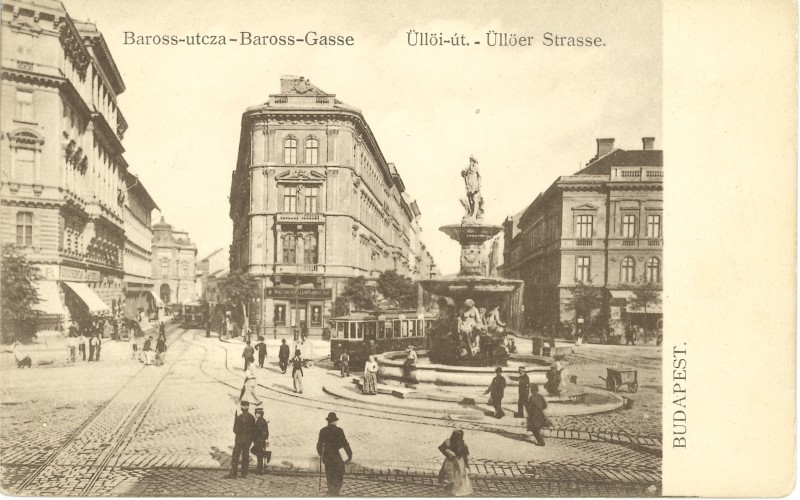 Budapest, a Kálvin tér a Baross utca és az Üllői út találkozásánál, 1906 körül. MÉM MDK, Múzeumi Osztály, Képeslapgyűjtemény 