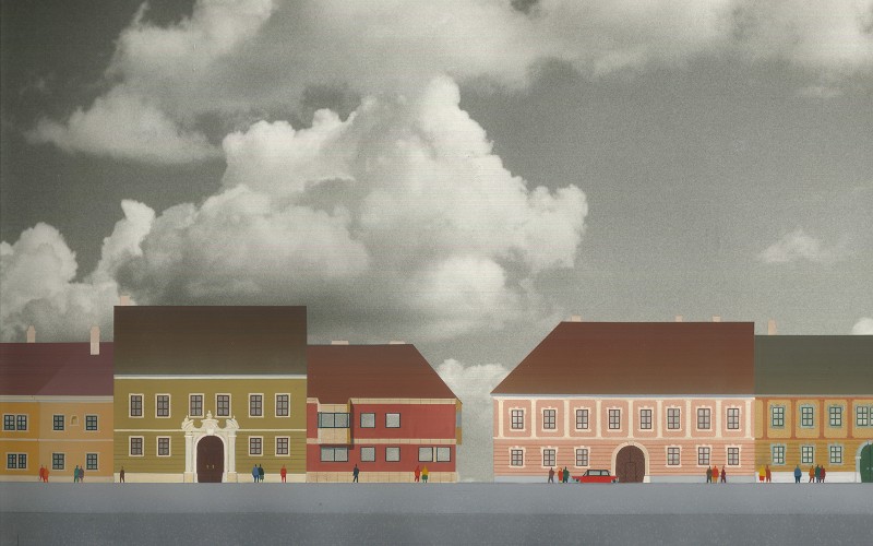 Foghíjbeépítés a budai Várban Gáspár Tibor tervei szerint, korabeli látványterv