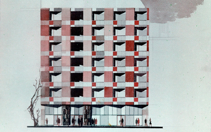 A Múzeum körút 23-25. színezett látványterve