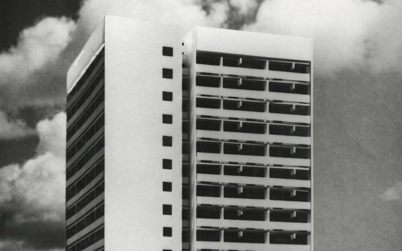 A Kacsóh Pongrác úti lakótelep magasházának modellje