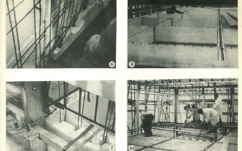 Az elsőként elkészült kísérleti épület, a budafoki maisonette építése és a végeredmény (1972-1973). Forrás: Gábor László, Párkányi Mihály és mások: Nem-tektonikus rendszerek – kutatási jelentés 1970-1978. BME, 1978. 41. o.