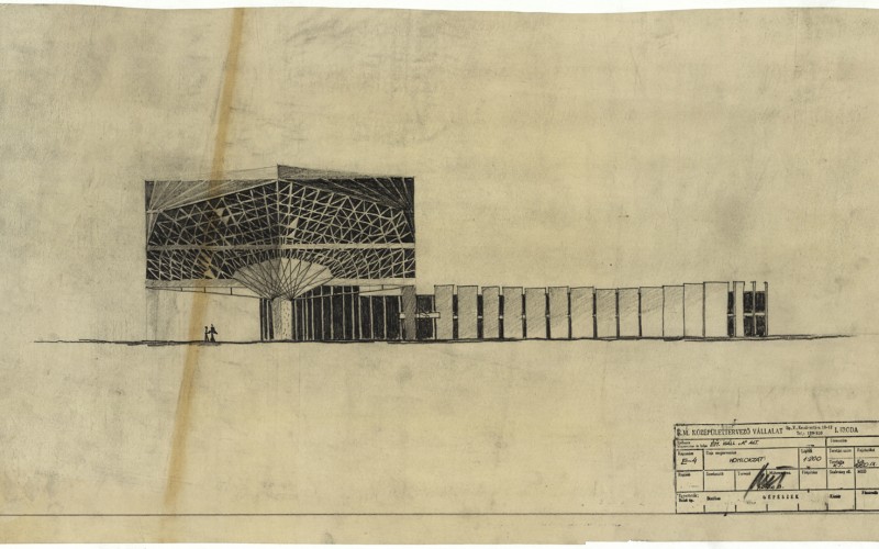 Pintér Béla terve az állandó Építési Kiállítás pavilonjához, 1960
