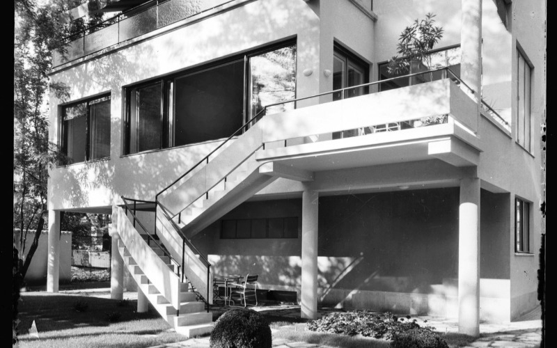 Fischer József: Walter Rózsi-villa, Budapest, VII. ker., Bajza utca 10., 1936. MÉM MDK Műemlékvédelmi Dokumentációs Osztály, Fotótár, fotó: Seidner Zoltán