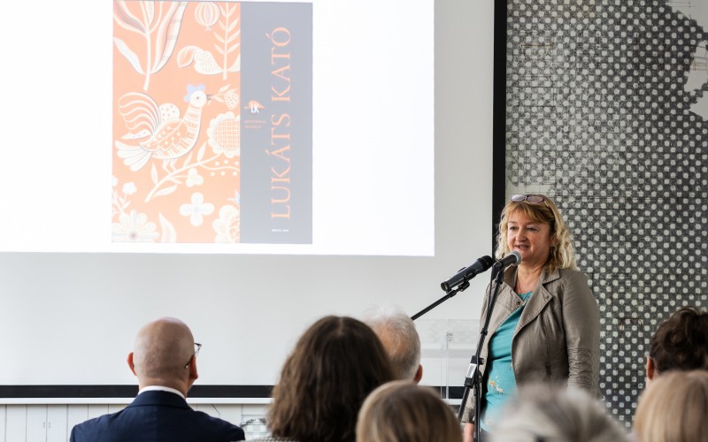 Veress Kinga művészettörténész-főmuzeológus, a MNM KK MKVM tudományos titkárának előadása. Fotó: Wachsler Vica, MÉM MDK