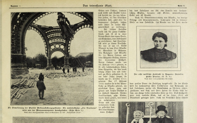 Paulas Erika a bécsi Das Interessante Blatt oldalán