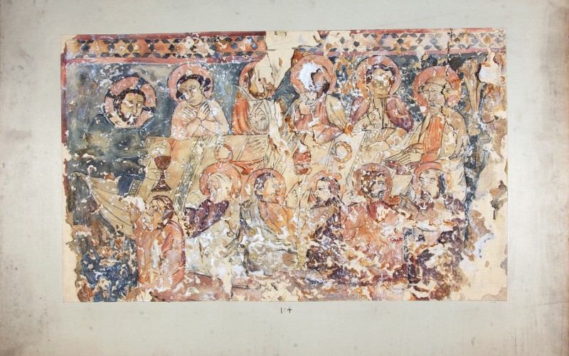 GRÓH István: Magyarvista, református templom. Utolsó vacsora. Papír, akvarell. Budapest, 1913. MÉM MDK, Tervtár, ltsz. FM 623