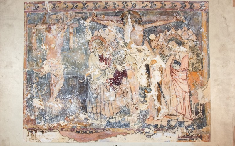 GRÓH István: Magyarvista, református templom. Keresztrefeszítés. Papír, akvarell. Budapest, 1913. MÉM MDK, Tervtár, ltsz. FM 622