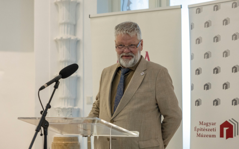 Turi Attila, az MMA elnöke a topográfiai kötetek bemutatóján az MMA irodaházában 2026. március 25-én