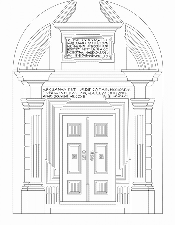 A templom déli kapuja. Bálint Ádám, 2018.