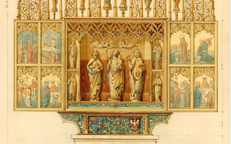 Kisszeben, r. k. templom. Keresztelő Szent János-oltár (Myskovszky Viktor, 1885, ltsz. K 6615)